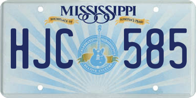 MS license plate HJC585