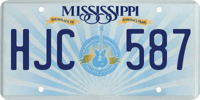 MS license plate HJC587