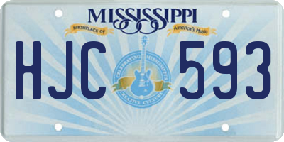 MS license plate HJC593