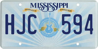 MS license plate HJC594