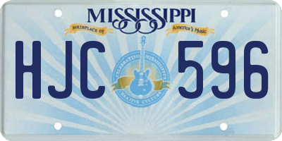 MS license plate HJC596