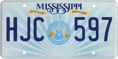 MS license plate HJC597