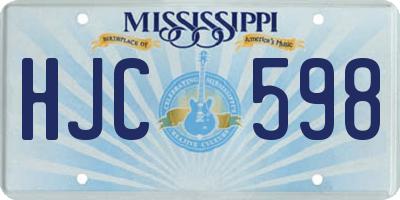 MS license plate HJC598
