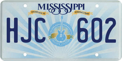 MS license plate HJC602