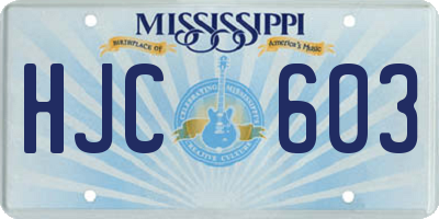 MS license plate HJC603