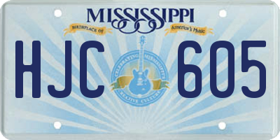 MS license plate HJC605