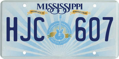 MS license plate HJC607