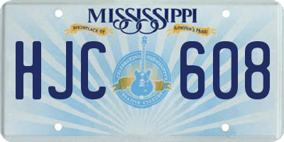 MS license plate HJC608