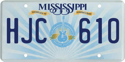 MS license plate HJC610
