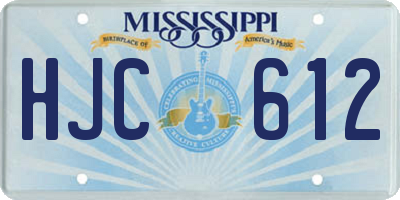 MS license plate HJC612