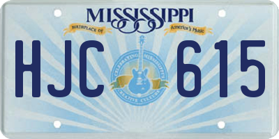 MS license plate HJC615
