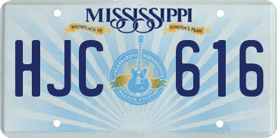 MS license plate HJC616