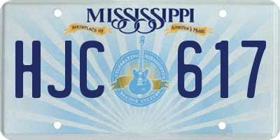 MS license plate HJC617
