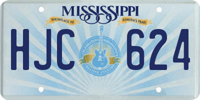 MS license plate HJC624