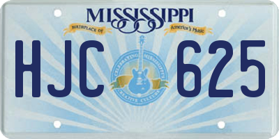 MS license plate HJC625