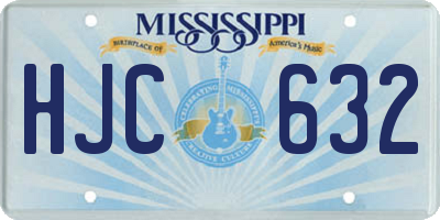 MS license plate HJC632