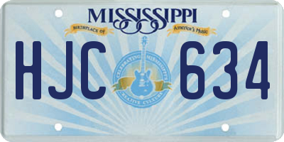 MS license plate HJC634