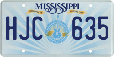 MS license plate HJC635
