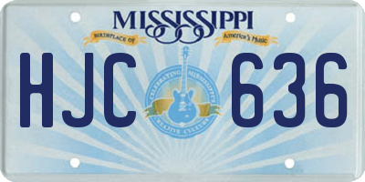 MS license plate HJC636