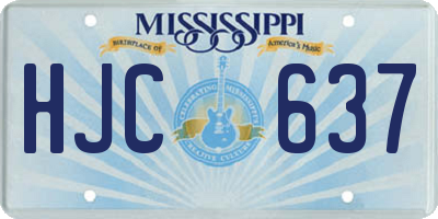 MS license plate HJC637