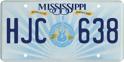 MS license plate HJC638