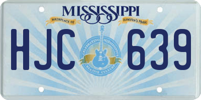 MS license plate HJC639