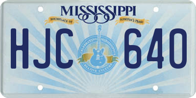 MS license plate HJC640