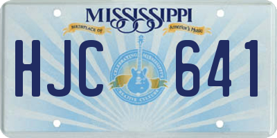 MS license plate HJC641