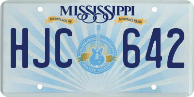 MS license plate HJC642