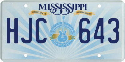 MS license plate HJC643