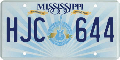 MS license plate HJC644