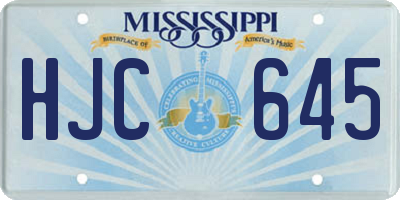 MS license plate HJC645
