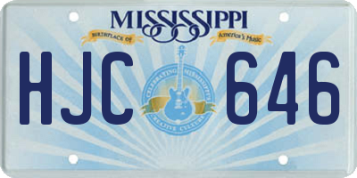 MS license plate HJC646