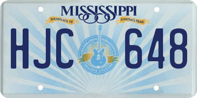 MS license plate HJC648