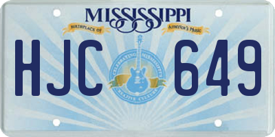 MS license plate HJC649