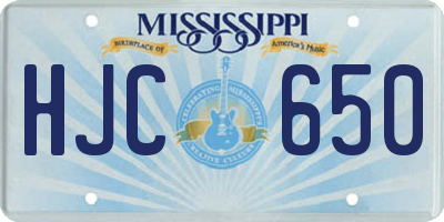 MS license plate HJC650