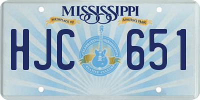 MS license plate HJC651