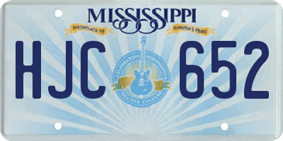 MS license plate HJC652
