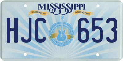MS license plate HJC653