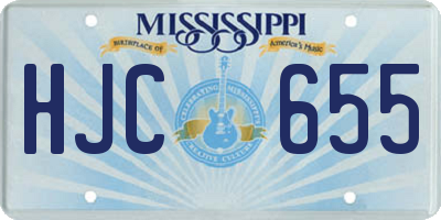 MS license plate HJC655