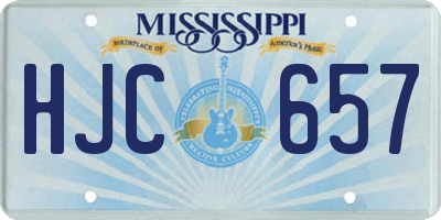 MS license plate HJC657