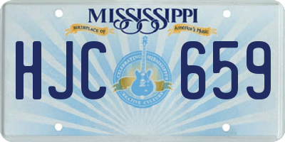 MS license plate HJC659