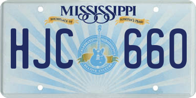 MS license plate HJC660