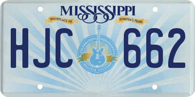 MS license plate HJC662