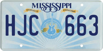 MS license plate HJC663