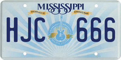 MS license plate HJC666