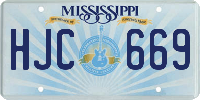 MS license plate HJC669