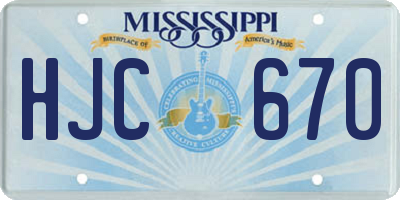 MS license plate HJC670