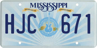 MS license plate HJC671