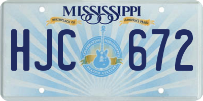 MS license plate HJC672